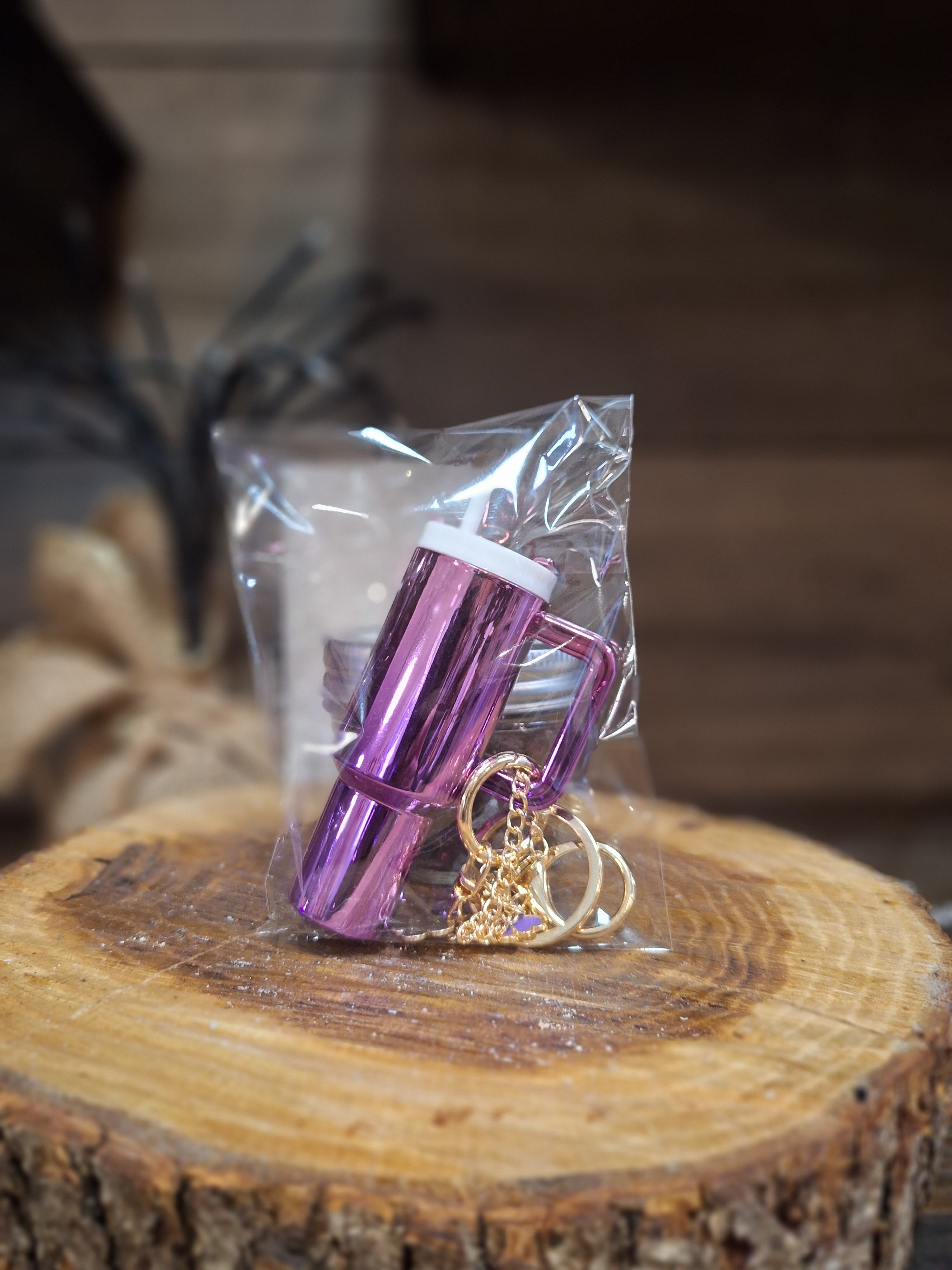 Mini Cup Lip Balm Holder Keychains